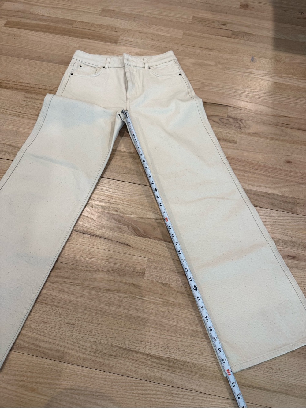 Sezane High-Rise Wide Leg Jeans in Ecru - Picture 4 of 12